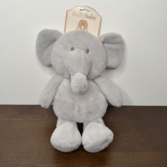 2018 KellyToy KellyBaby Elephant 12" Plush Stuffed Animal Crinkle Ear Rattle - Picture 12 of 12